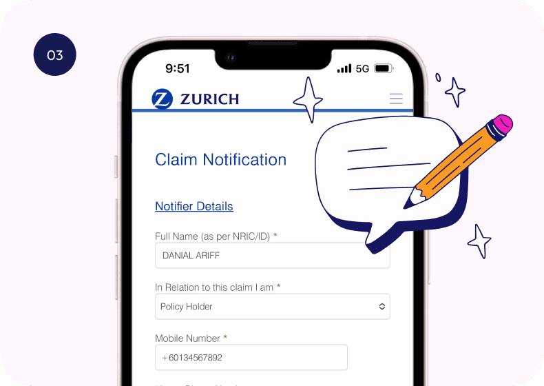 Complete the Claim EFNOL form